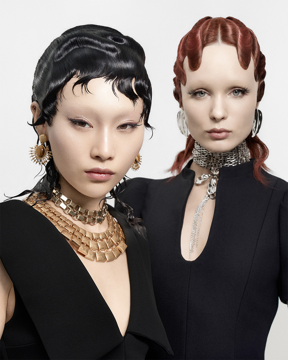Finger Waves in Black and Copper - Sylvestre Finold - BHA London Hairdresser of the Year 2026 Finalist Collection