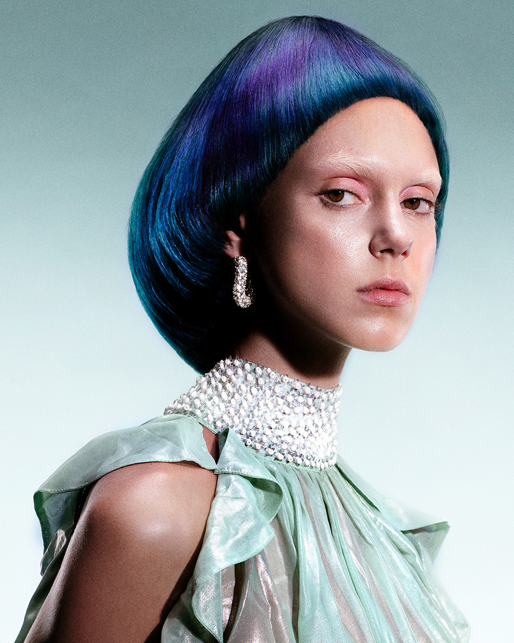 Blue and Purple Pageboy with Curved Fringe – Elle Page – BHA London Hairdresser of the Year 2026 Finalist Collection