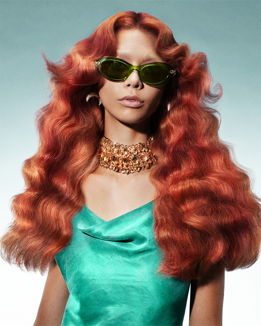 Long Copper Red Hair with Voluminous Hollywood Waves – Elle Page – BHA London Hairdresser of the Year 2026 Finalist Collection