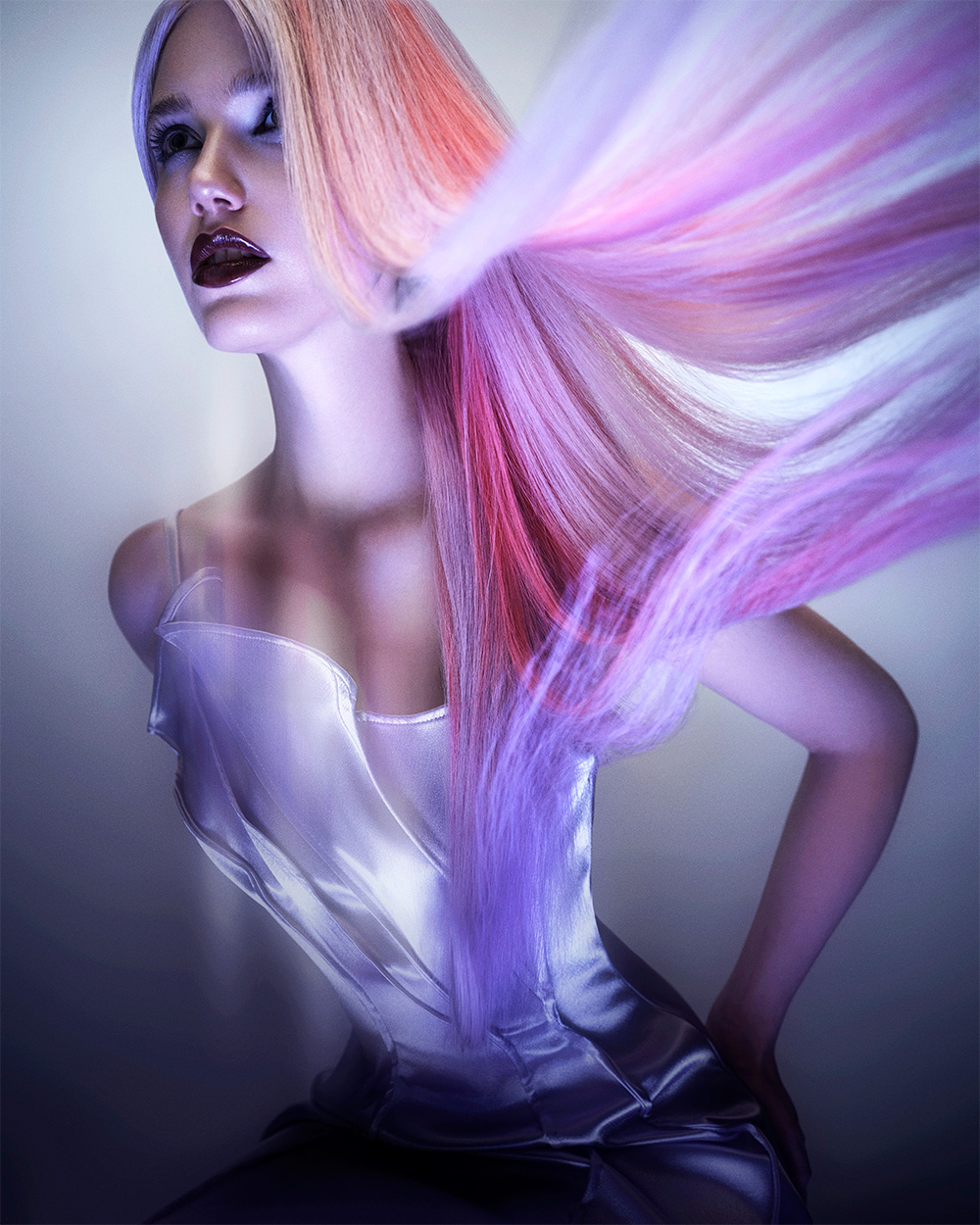 Long Pastel Pink and Lilac Straight Hair – Nikki Clifford – BHA Midlands Hairdresser of the Year 2026 Finalist Collection