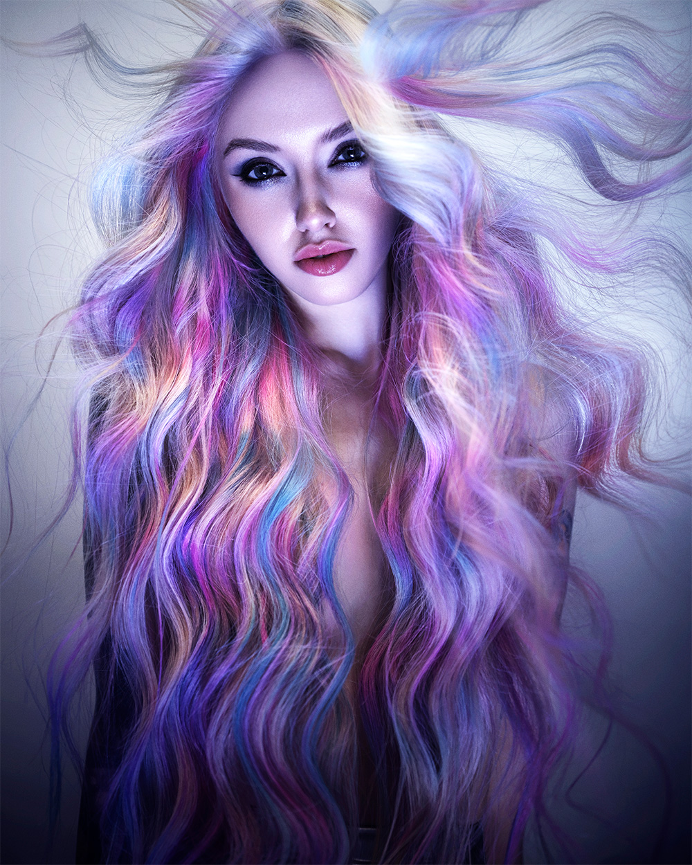 Long Pastel Rainbow Hair with Voluminous Waves – Nikki Clifford – BHA Midlands Hairdresser of the Year 2026 Finalist Collection
