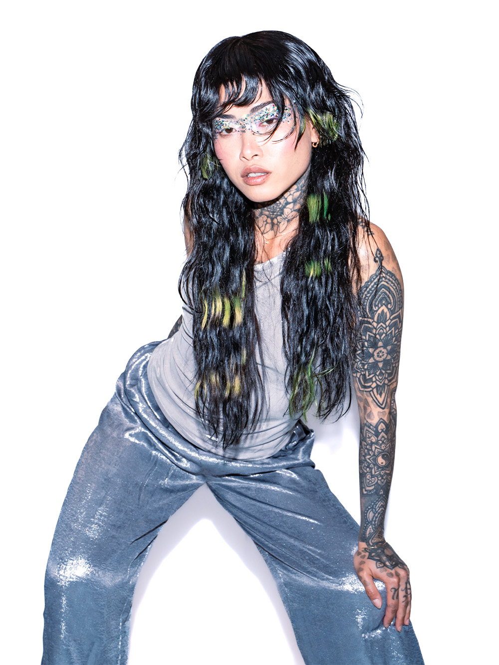 Black Wavy Hair with Green Highlights – Jamie Richards – BHA Midlands Hairdresser of the Year 2026 Finalist Collection