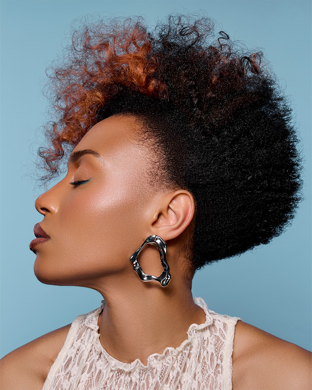 Natural Curly Mohawk with Copper Highlights – Heather Shaw & Paul Corbett – BHA Midlands Hairdresser of the Year 2026 Finalist Collection