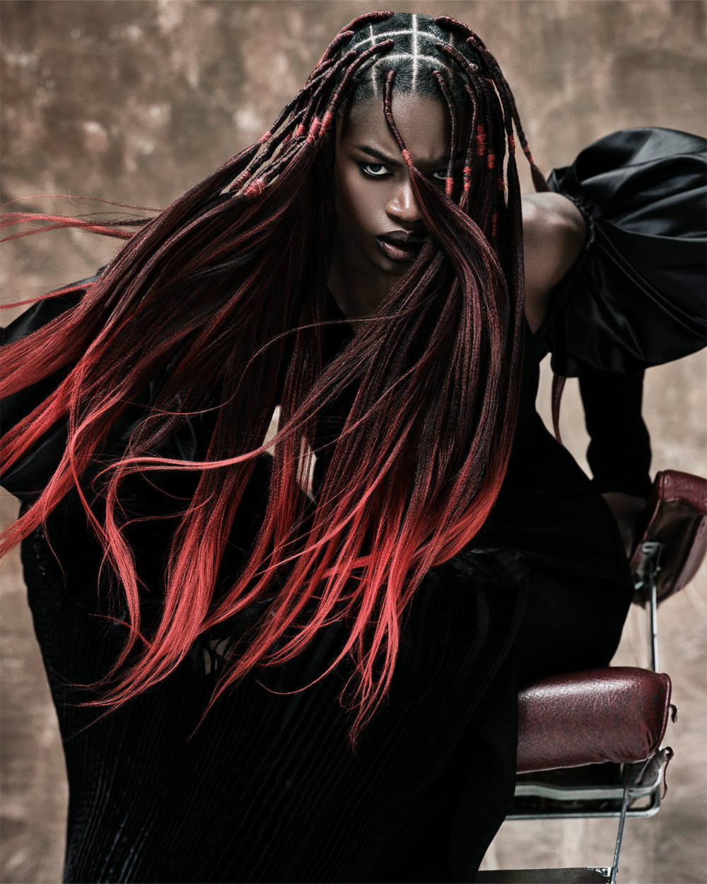 Red Ombre - Lisa Farrall - BHA Afro Hairdresser of the Year 2026 Finalist Collection