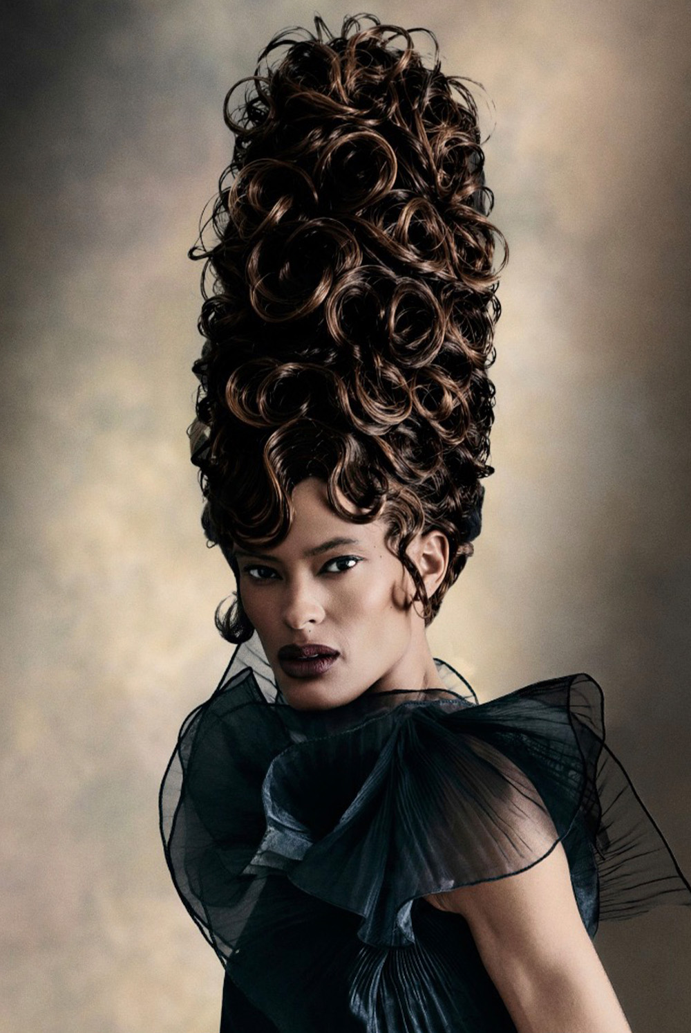 Curly Brunette Beehive - Junior Green - BHA Afro Hairdresser of the Year Finalist Collection