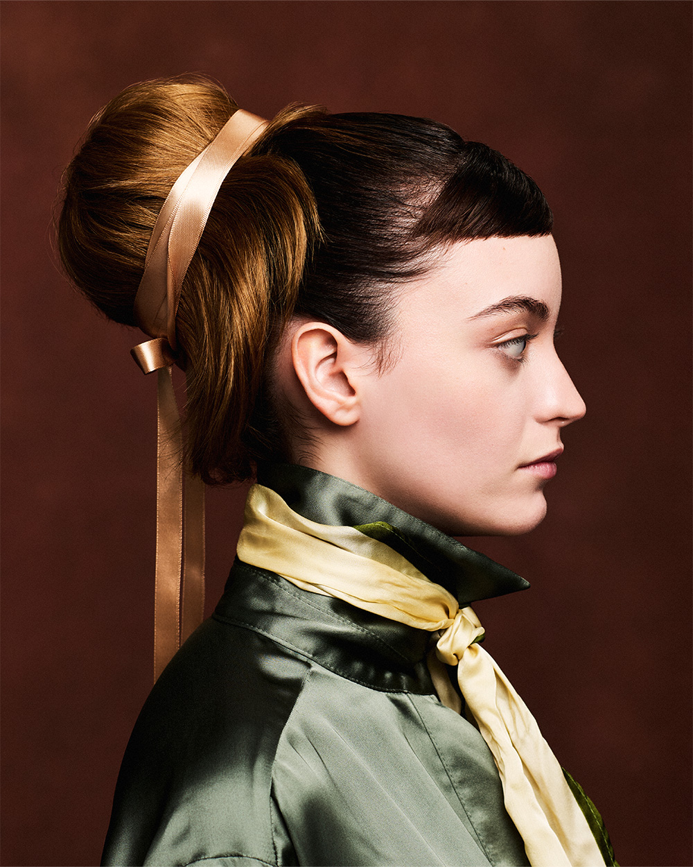 Sleek Brunette Updo with Micro Fringe – Amy Christie – BHA Scotland Hairdresser of the Year 2026 Finalist Collection