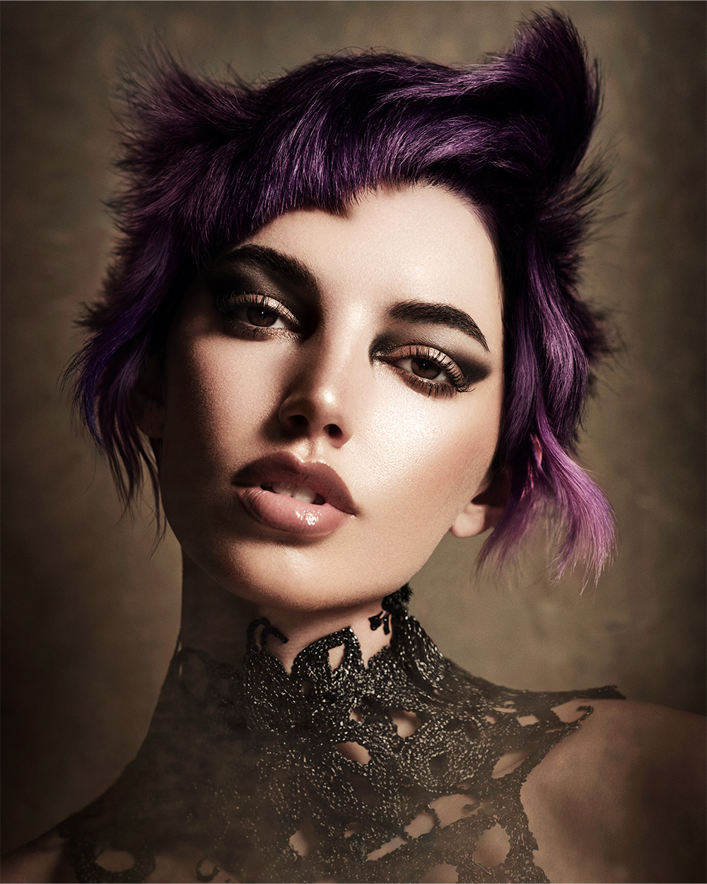 Purple Textured Crop with Micro Fringe – David Corbett – BHA Scotland Hairdresser of the Year 2026 Finalist Collection