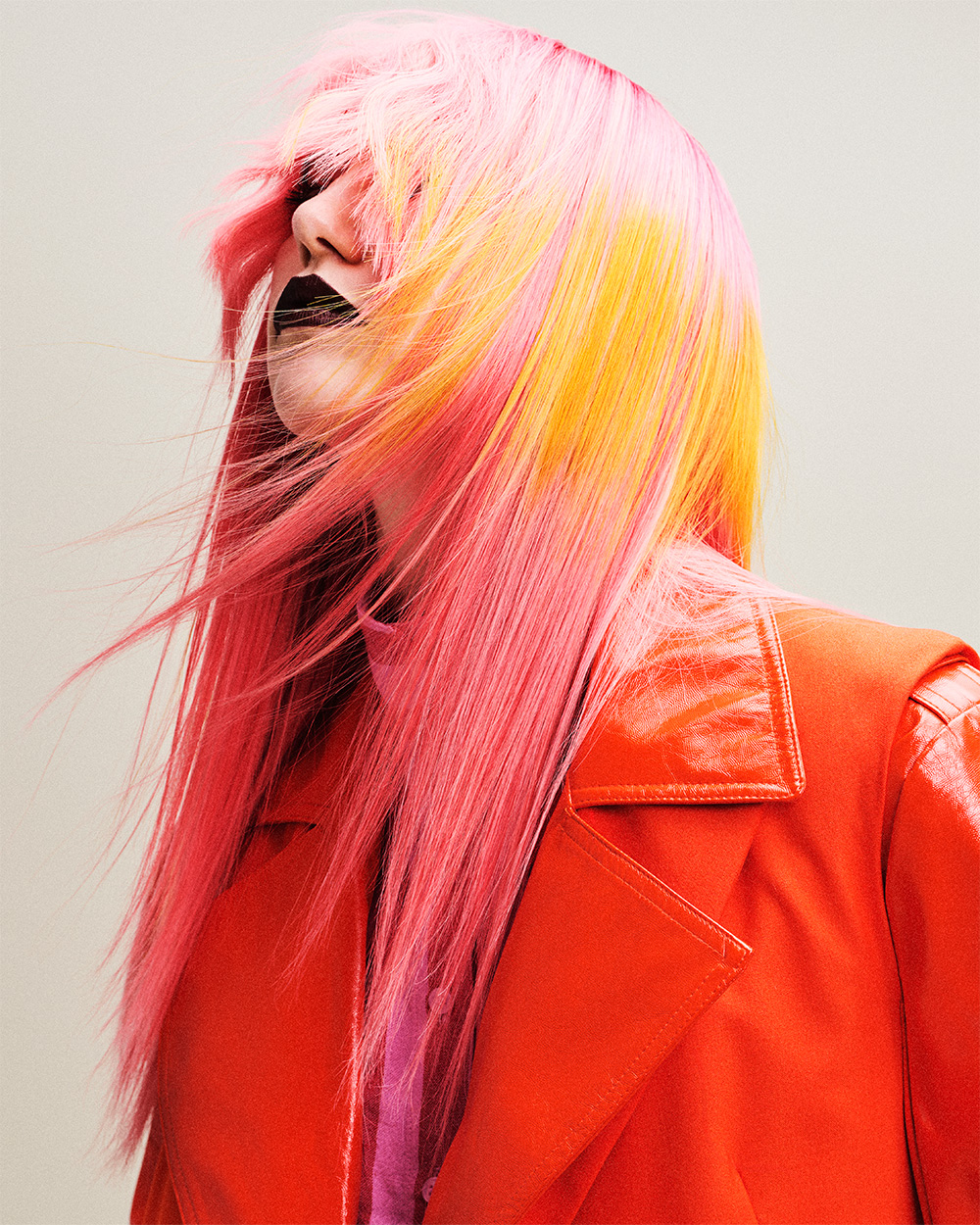 Long Neon Pink Hair with Yellow Highlights – Paul Ralph & Hiro Kudo – BHA Scotland Hairdresser of the Year 2026 Finalist Collection