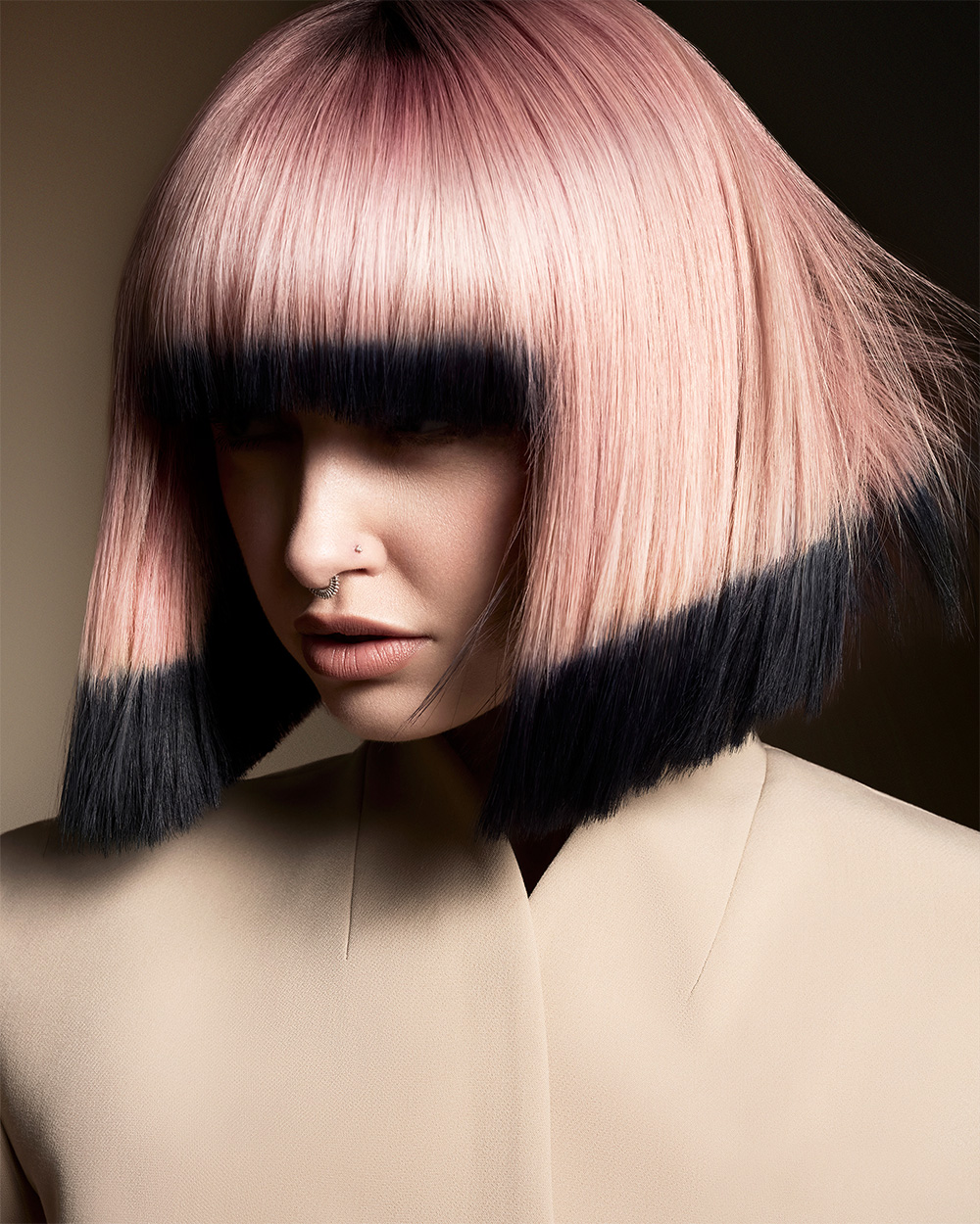 Pink Blunt Bob with Black Colour Blocking – Charlie Taylor – BHA Scotland Hairdresser of the Year 2026 Finalist Collection